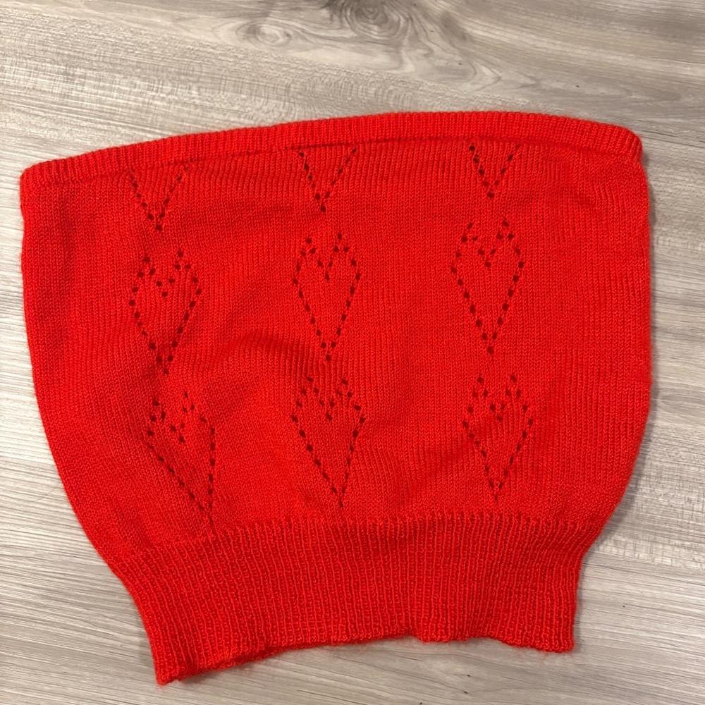 Vintage Knit hearts tube top
